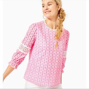 NWT Lilly Pulitzer Jourdana Eyelet Top